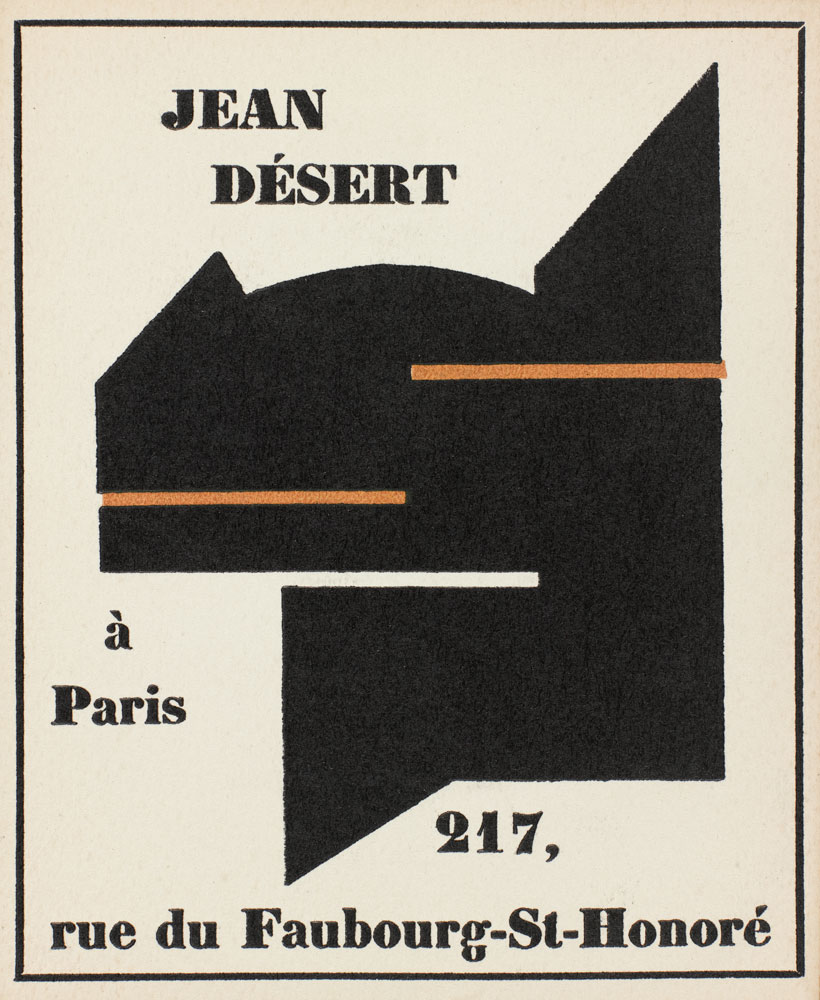 Image of a printed invitation for exhibition Eileen Gray and Chana Orloff at Galerie Jean Désert.