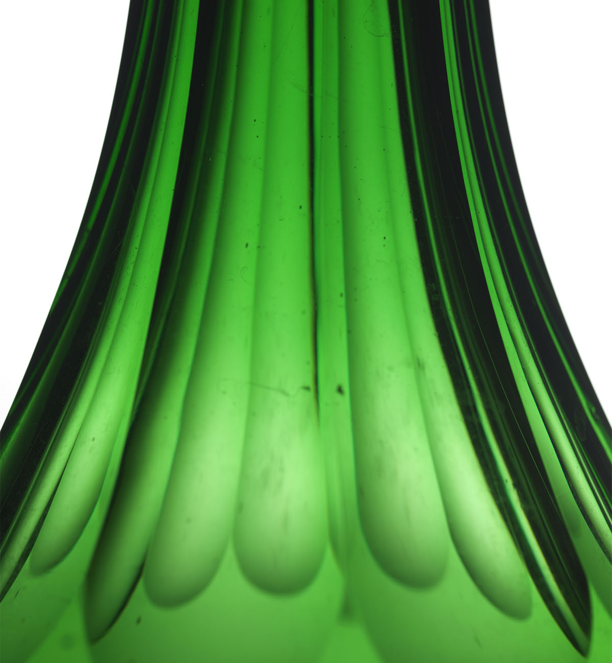 Green glass decanter